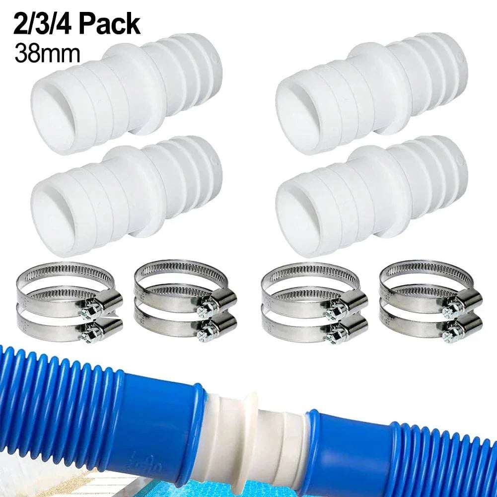 Hose Connector Clamp Set for Pool Filter Pump - Adaptor for Above ...